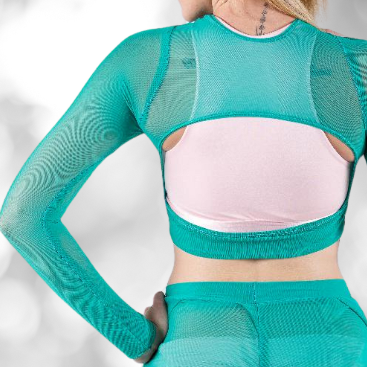 Reversible Long-sleeve Mesh crop